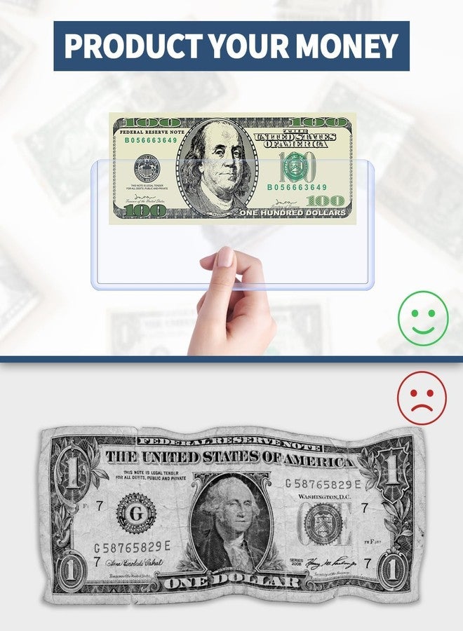 Aecsze 15 Pack Dollar Bill Sleeves - 6.8" x 2.9" Clear PVC Currency Sleeves, Hard Plastic Dollar Bill Holders & Organizer for Collectors - Image 4